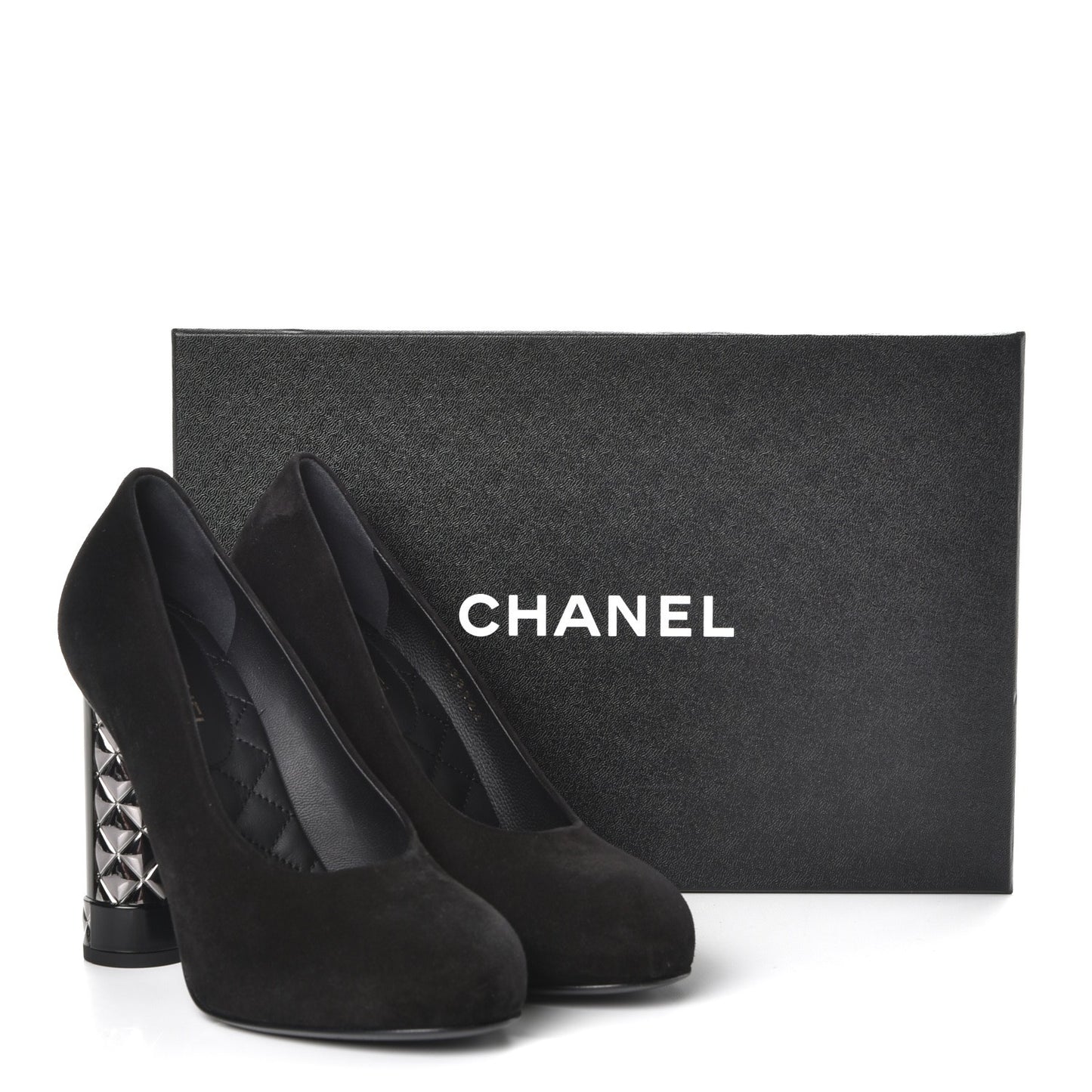 Suede Calfskin CC Pumps 36 Black