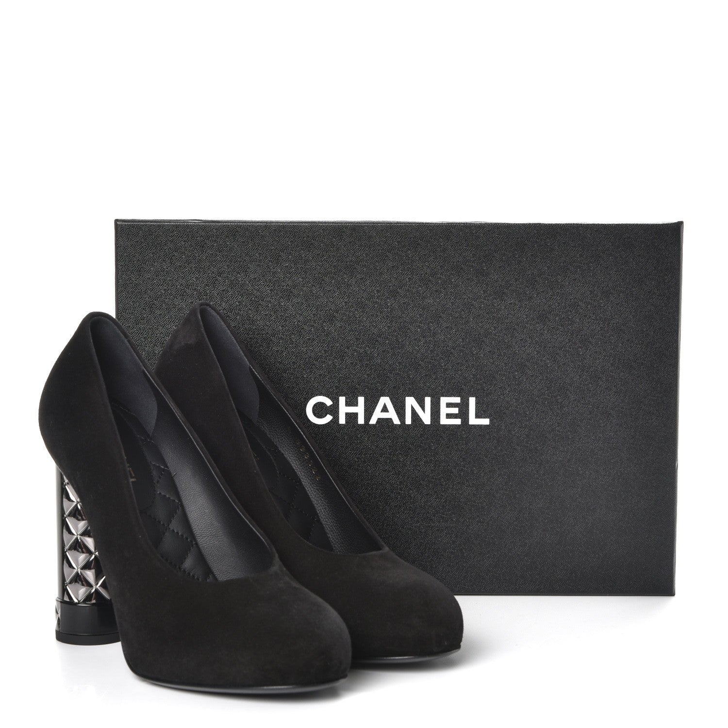 Chanel Suede Calfskin CC Pumps 36 Black 10 of 10