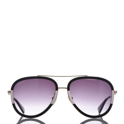 Gucci Aviator Sunglasses GG0062S Black White 2 of 7