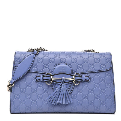 Gucci Soft Guccissima Medium Emily Chain Shoulder Bag Mineral Blue 1 of 11