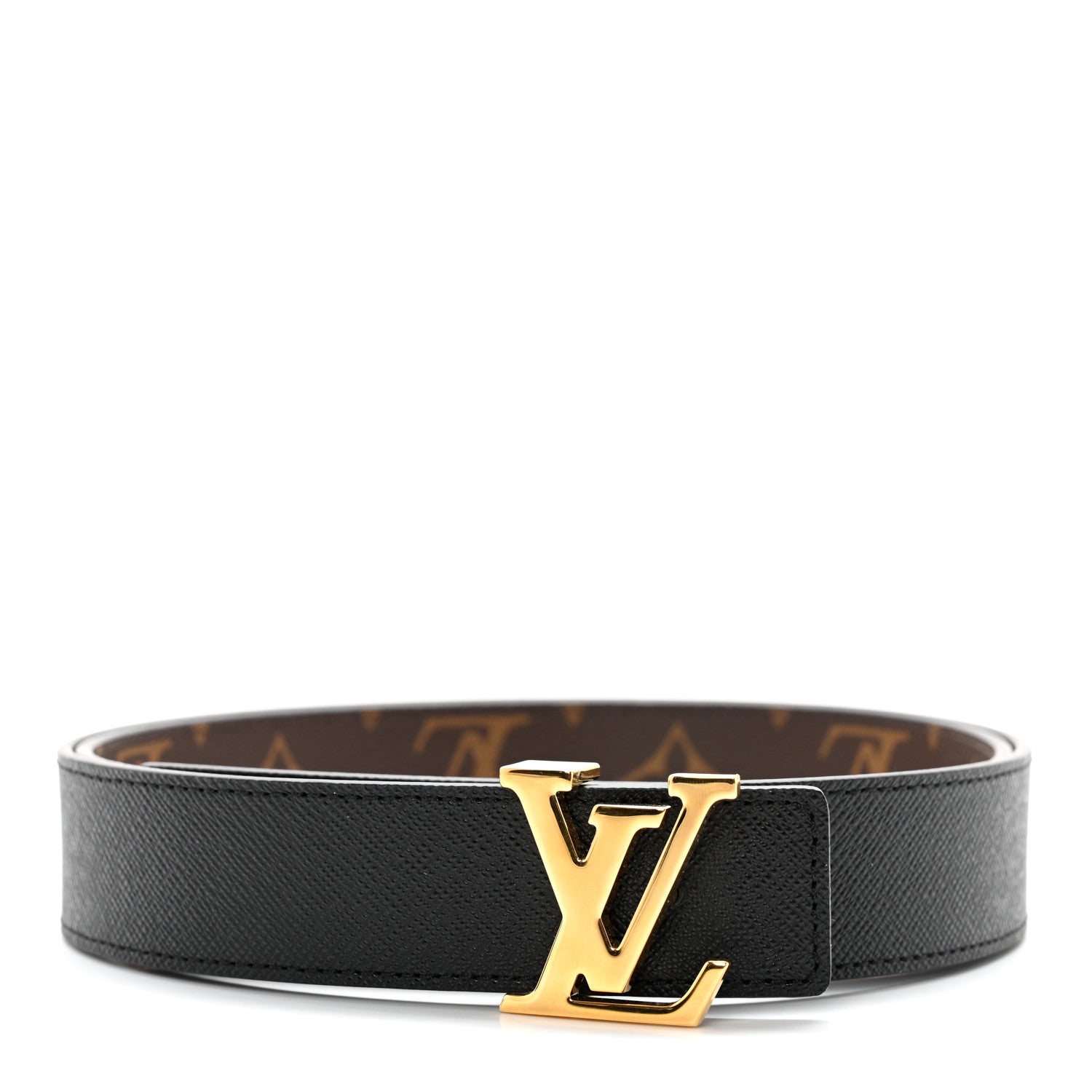 Louis Vuitton Calfskin Monogram 30mm LV Initiales Reversible Belt 90 36 Black 2 of 8