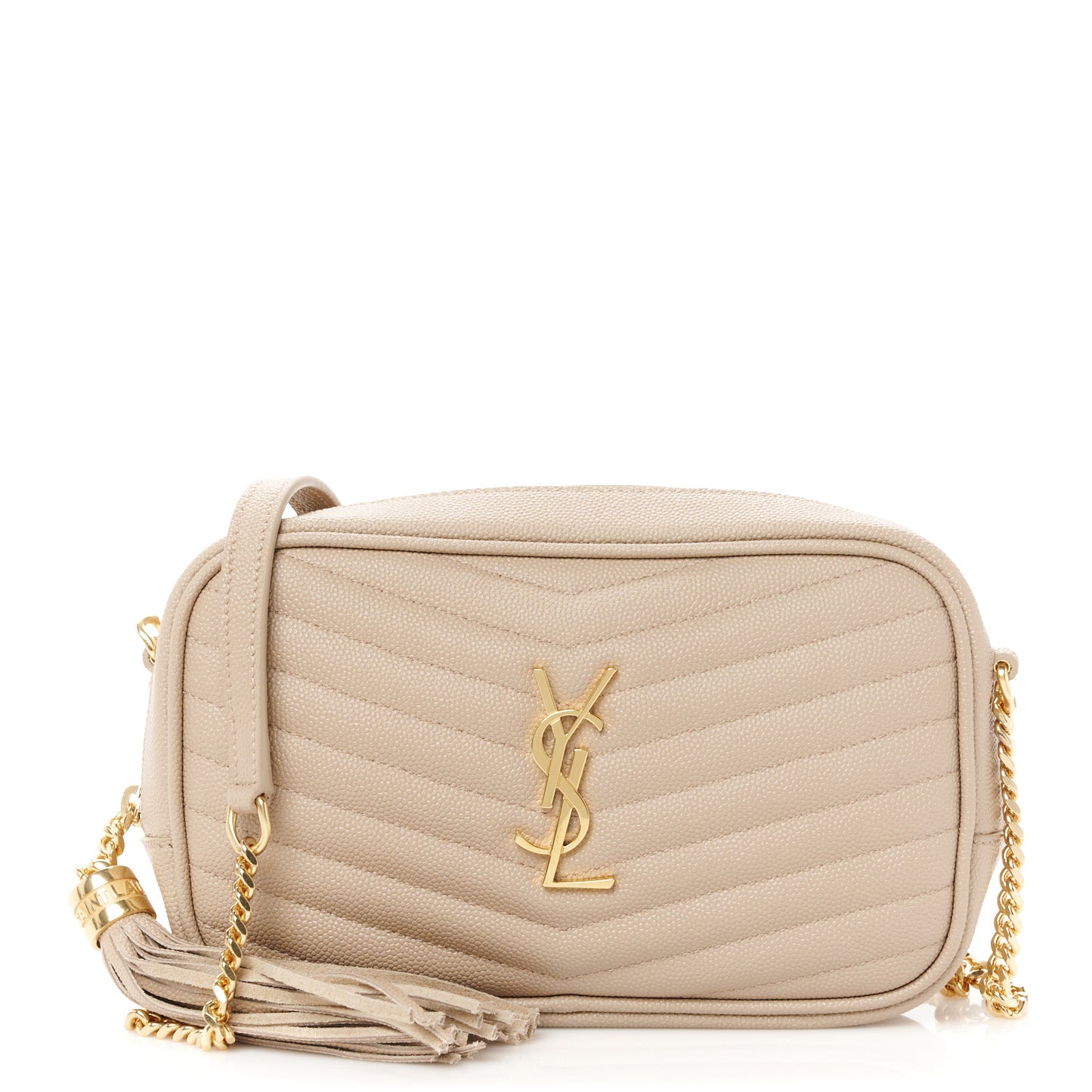 Grain De Poudre Matelasse Monogram Mini Lou Camera Bag Dark Beige