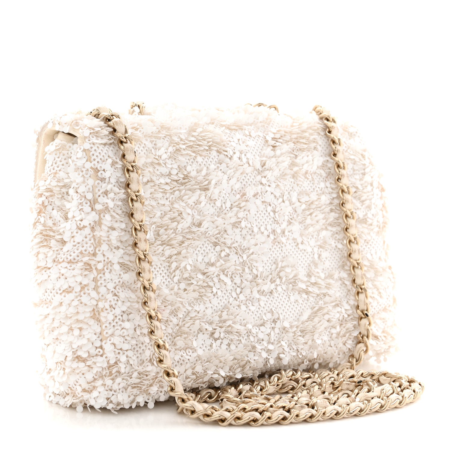 Chanel Sequin Mini Rectangular Flap White 3 of 14
