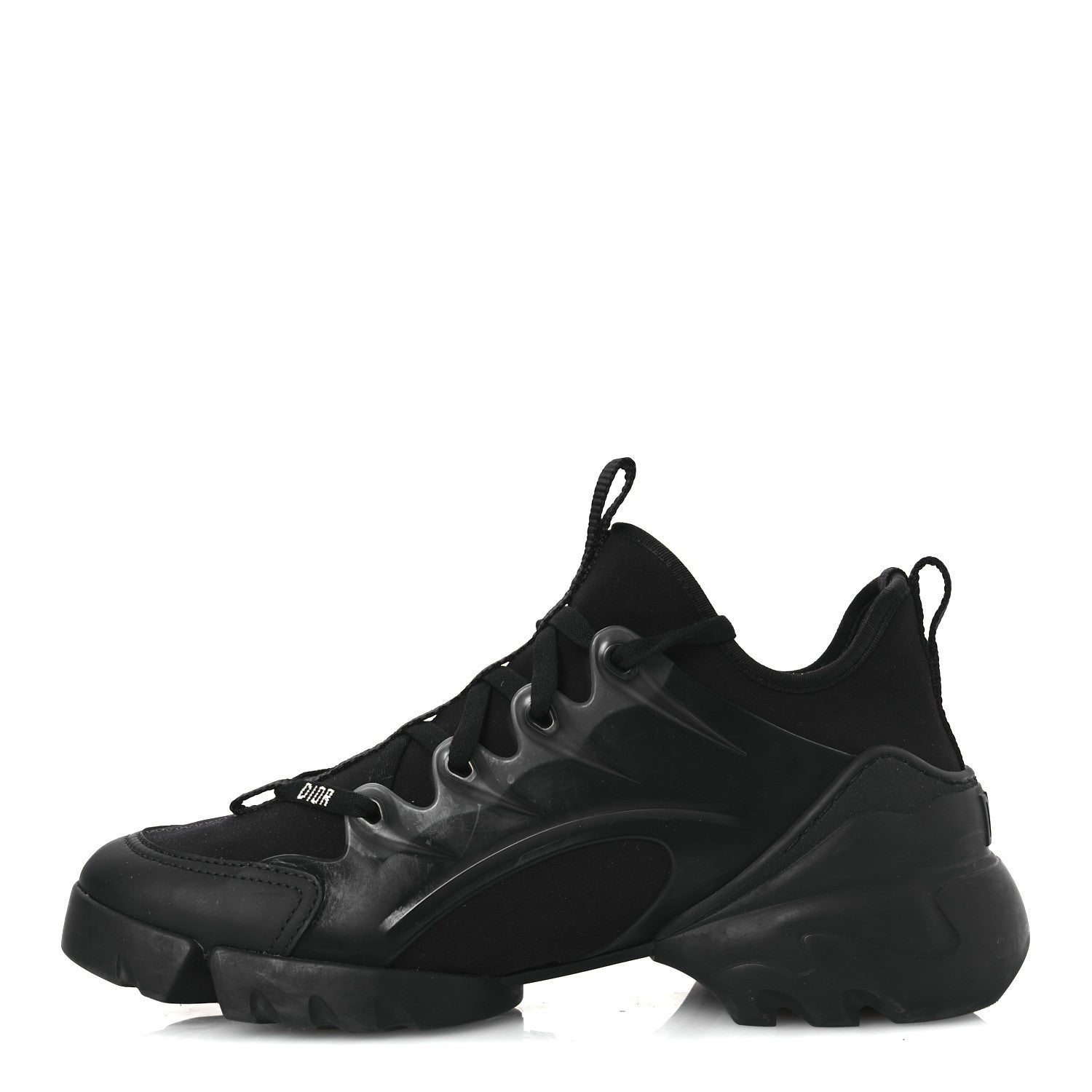 Christian Dior Neoprene Rubber Womens D-Connect Sneakers 37.5 Black 1 of 15