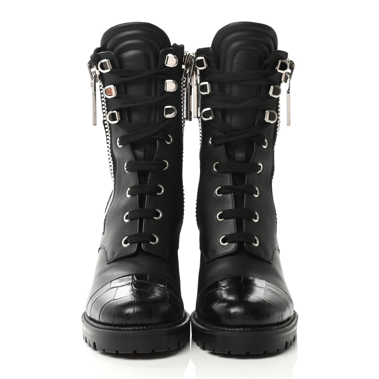 En Hiver Mixed Dual-Zip Booties 37.5 Black