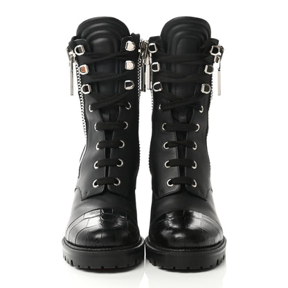 Christian Louboutin En Hiver Mixed Dual-Zip Booties 37.5 Black 2 of 7