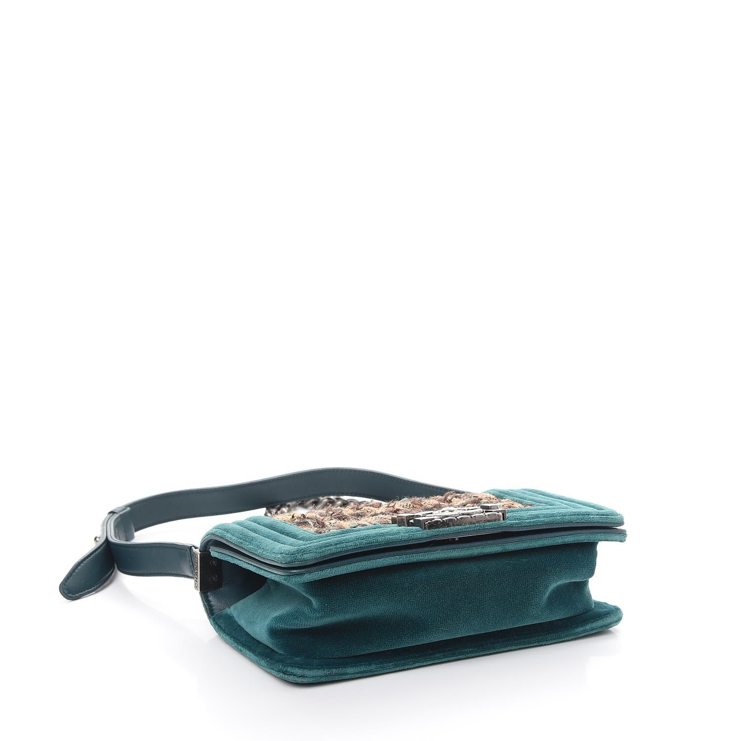 Chanel Velvet Plaid Tartan Small Boy Flap Teal 5 of 9