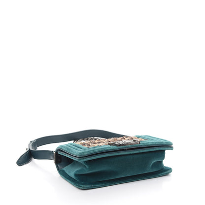 Chanel Velvet Plaid Tartan Small Boy Flap Teal 5 of 9