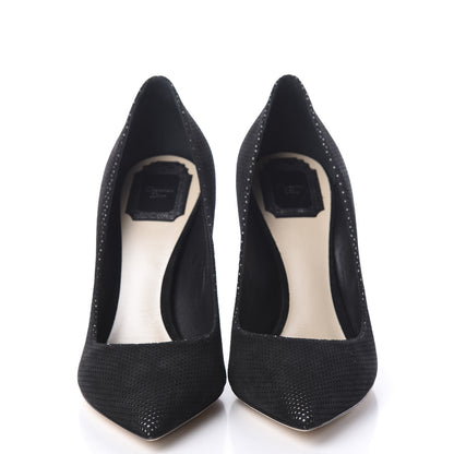 Christian Dior Suede Mesh Cherie Pointy Toe 100mm Pumps 39 Black 2 of 10
