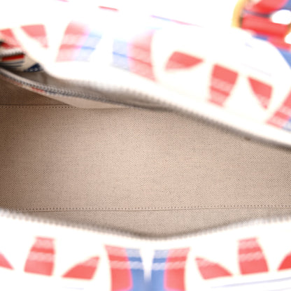 Gucci X ADIDAS Shangai Calfskin Web Trefoil Interlocking G Mini Duffle Bag Red White Blue 5 of 11