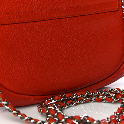 Chanel Lambskin Half Moon Wallet On Chain WOC Red 12 of 13