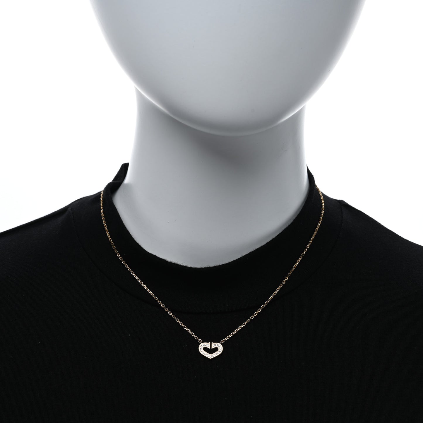 18K Pink Gold Diamond Hearts And Symbols Pendant Necklace