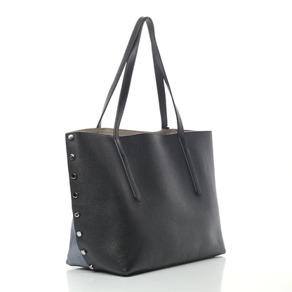 Jimmy Choo Coated Denim Calfskin Twist East West Tote Dusk Blue Black 2 of 7