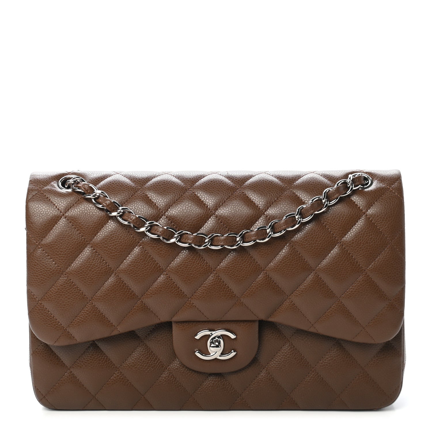 Chanel Caviar Quilted Jumbo Double Flap Brown 1 of 9