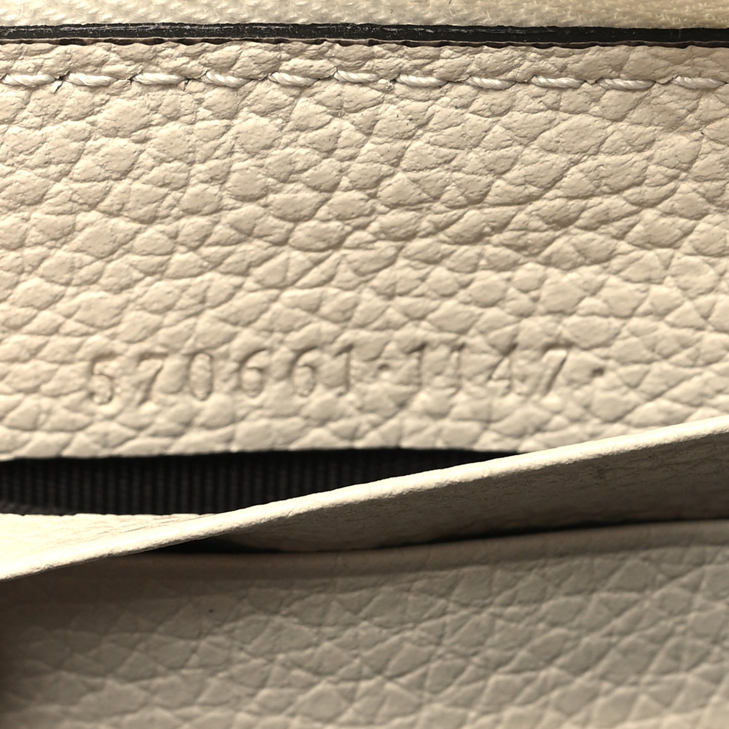 Grainy Calfskin Zumi Zip Around Wallet White