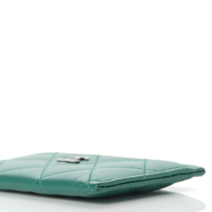 Chanel Lambskin Quilted Card Holder Green 10 of 11