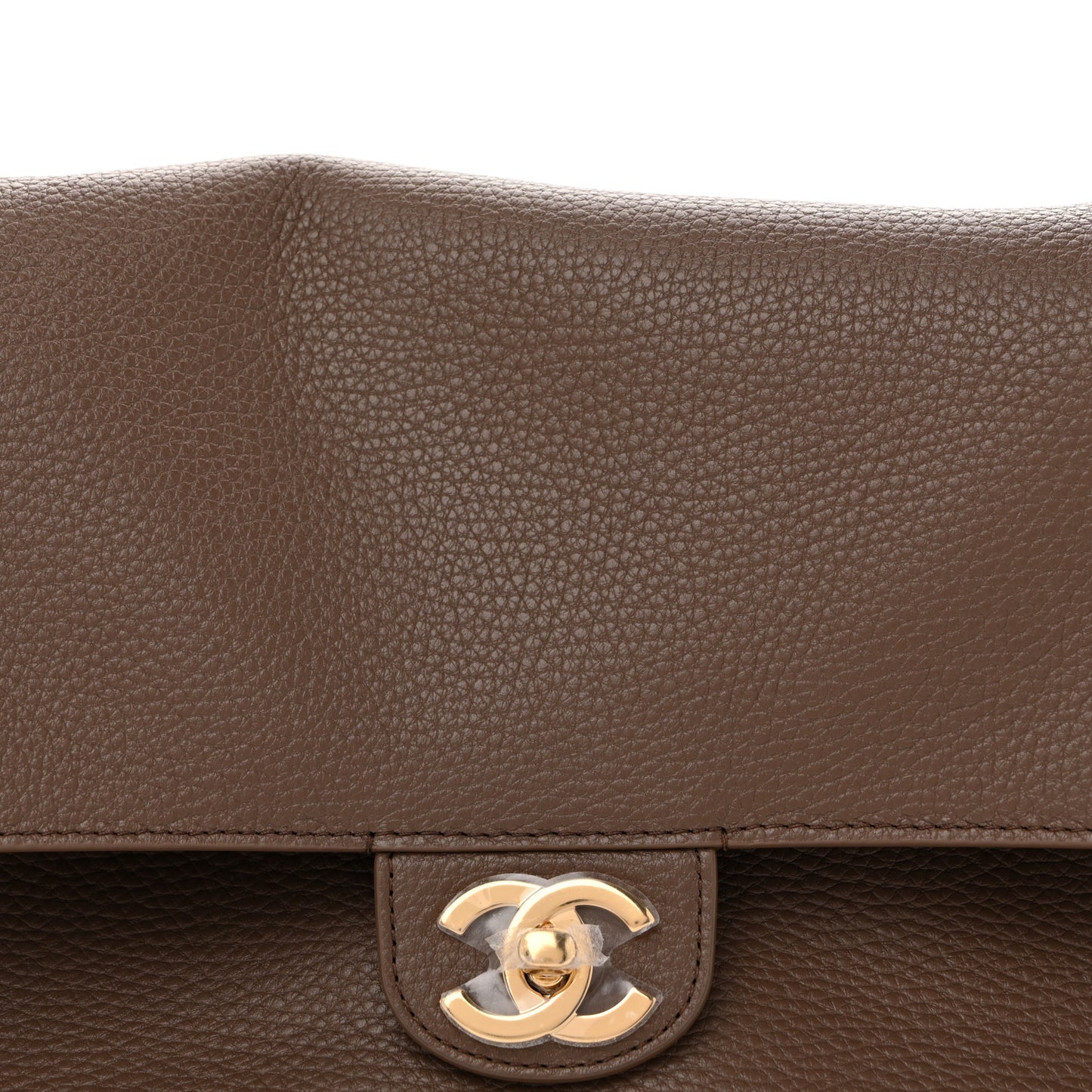 Grained Calfskin Small Souplissimo Maxi Flap Light Brown