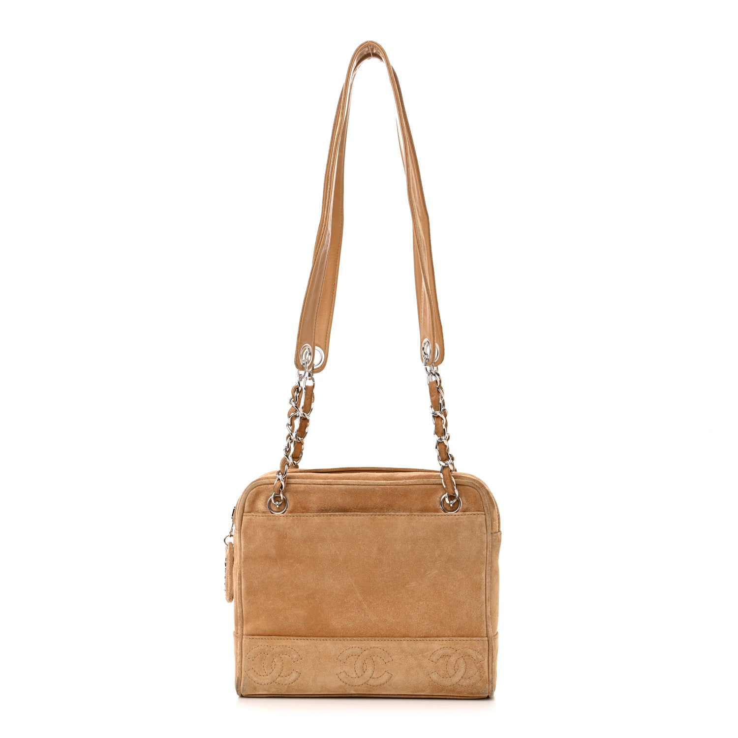 Chanel Suede CC Shoulder Bag Beige 1 of 15