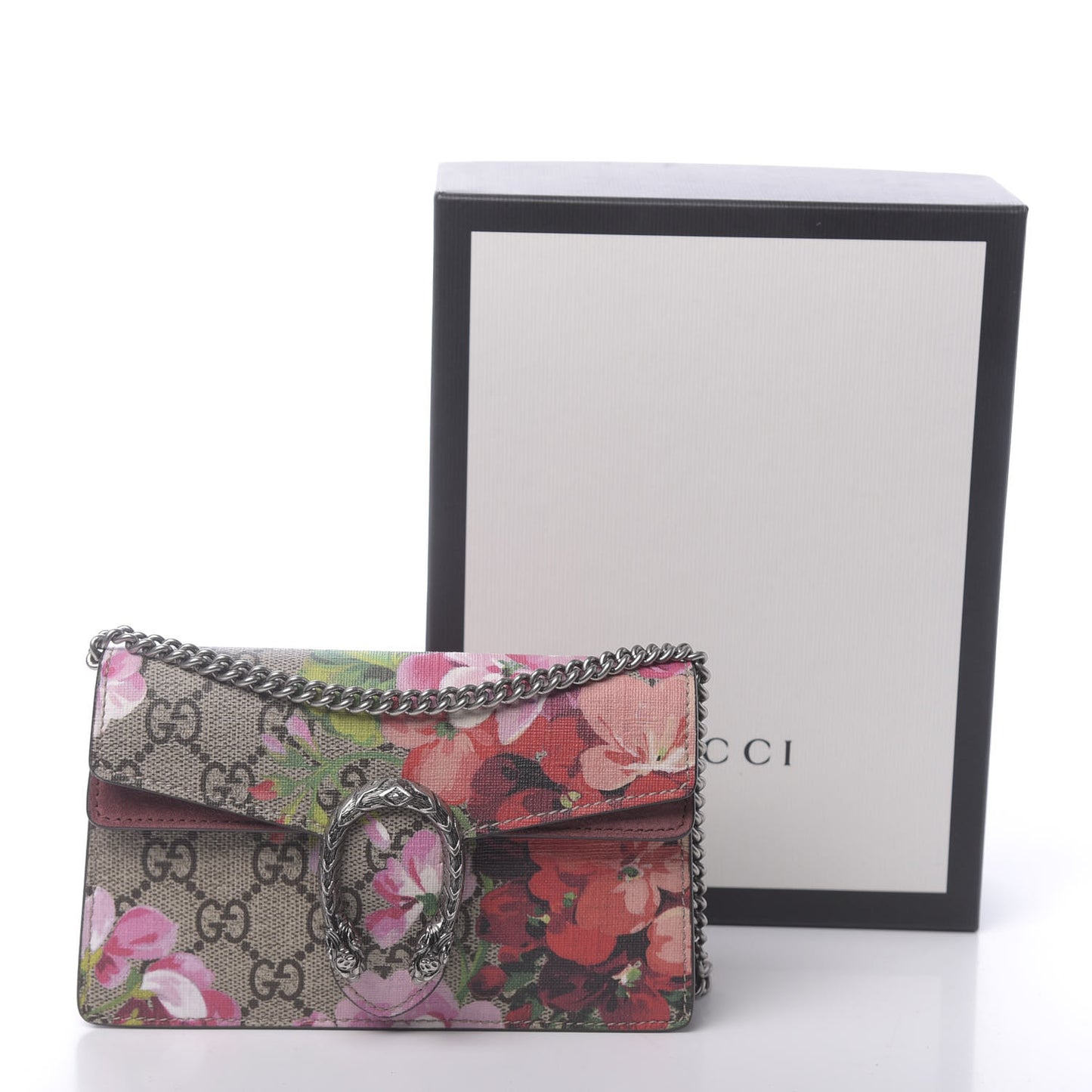 GG Supreme Monogram Blooms Super Mini Dionysus Shoulder Bag Beige Multicolor Dry Rose