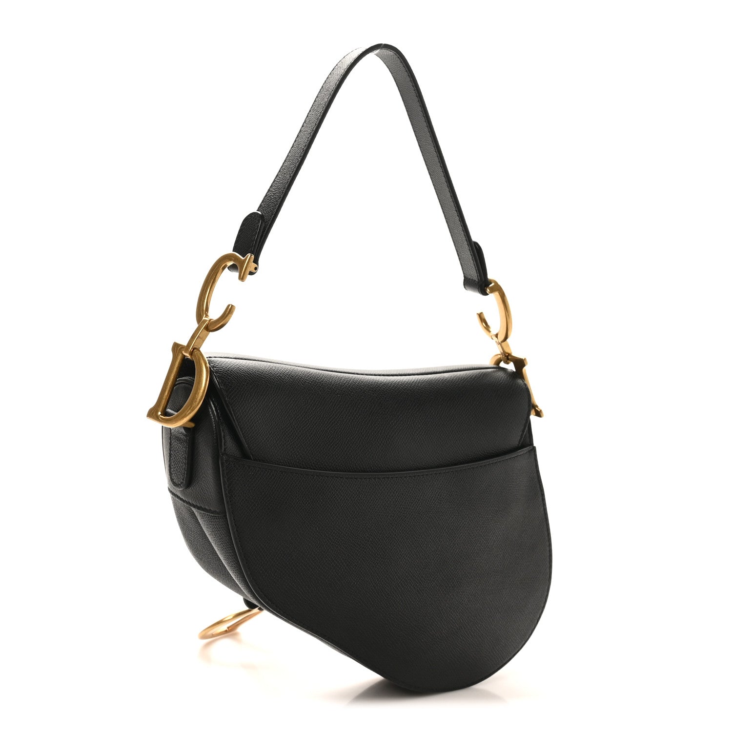 Christian Dior Grained Calfskin Saddle Bag Black 3 of 10
