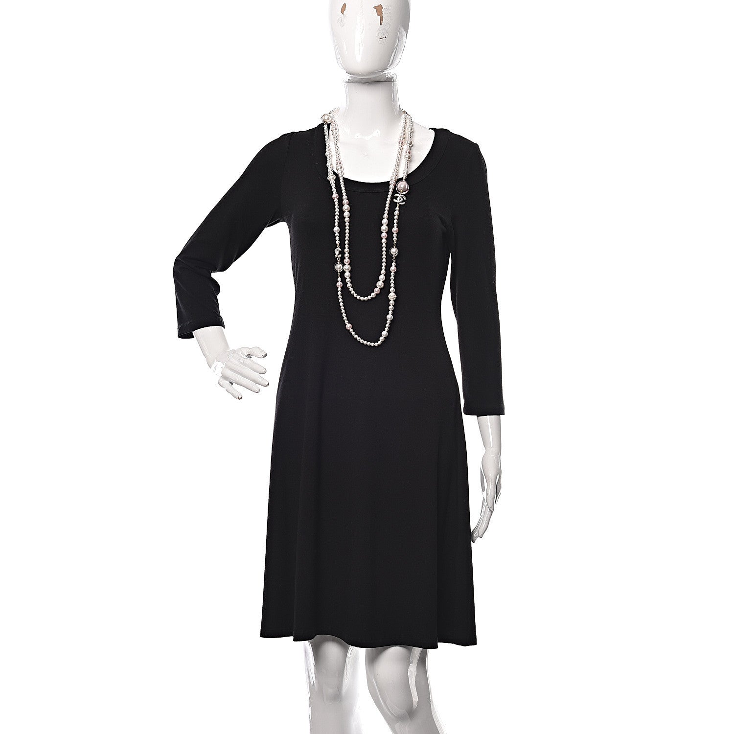 Chanel Pearl CC Long Necklace Golden Pearly White 2 of 6