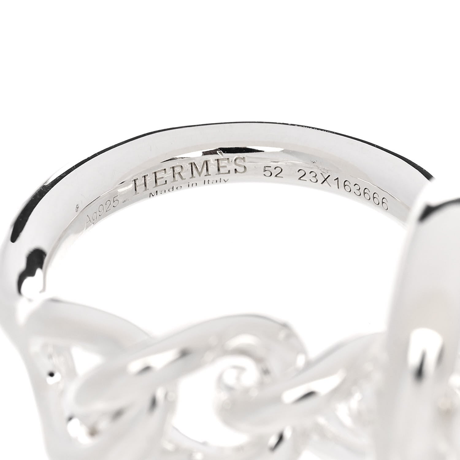 Hermes Sterling Silver GM Croisette Ring 52 6 4 of 5