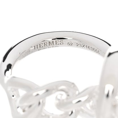 Hermes Sterling Silver GM Croisette Ring 52 6 4 of 5