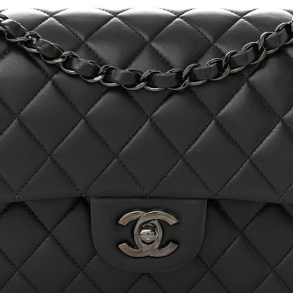 Chanel Lambskin Quilted Medium Double Flap So Black 8 of 11