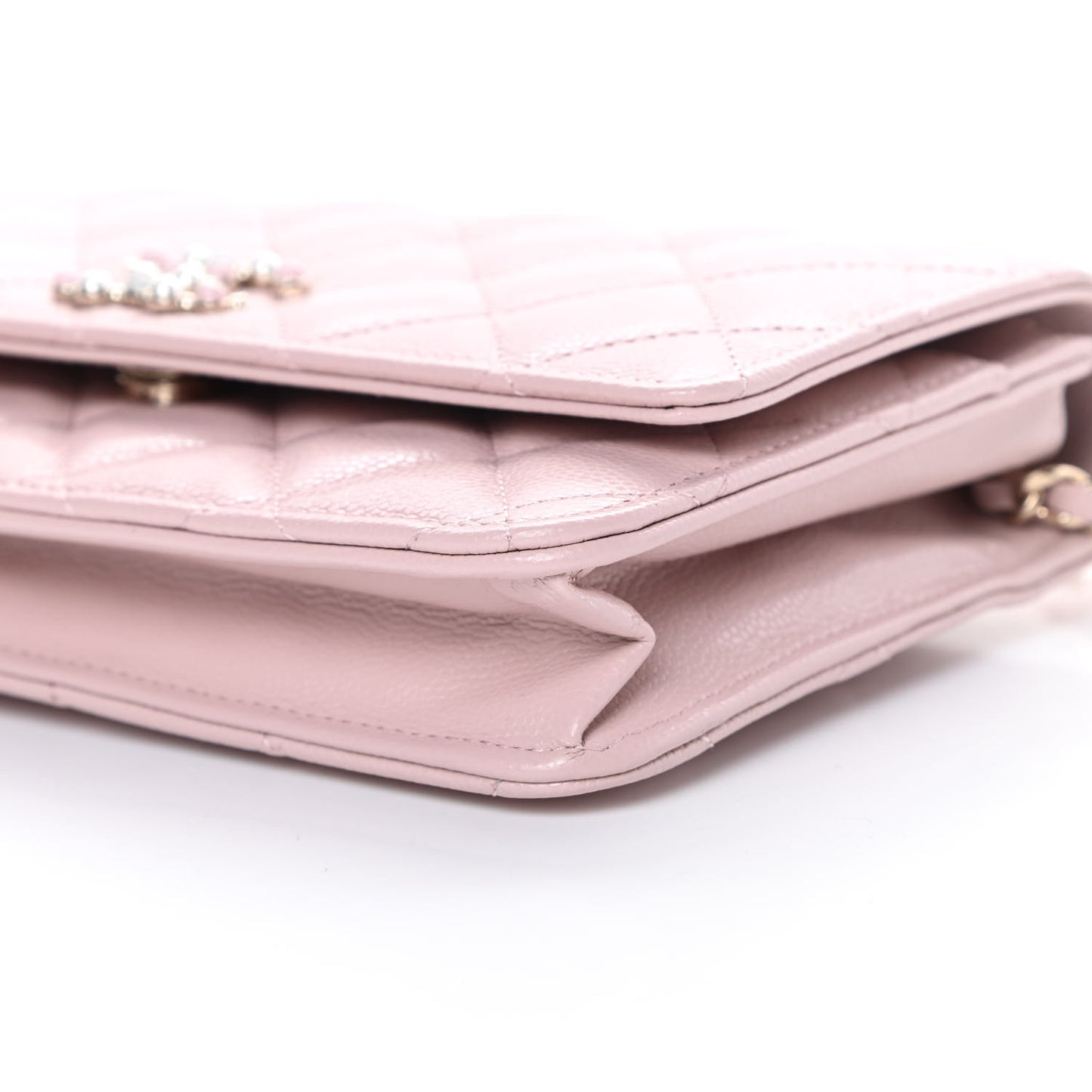 Caviar Quilted Coco Candy Wallet On Chain WOC Light Pink
