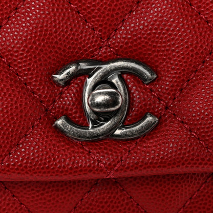 Chanel Caviar Quilted Mini Coco Handle Flap Red 12 of 12