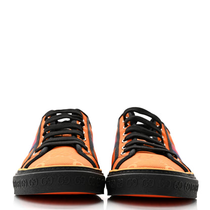 Gucci Econyl Nylon Web Monogram Off The Grid Mens 1977 Tennis Sneakers 8.5 Carrot Orange Black 2 of 8