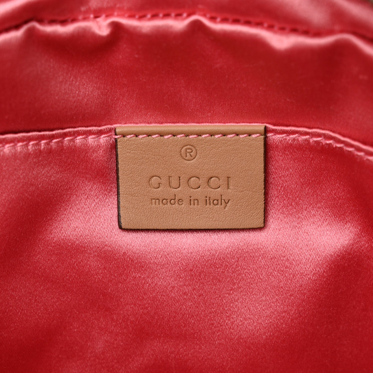 Gucci Metallic Calfskin Matelasse Studded Small Pearly GG Marmont Chain Shoulder Bag Silver 6 of 14