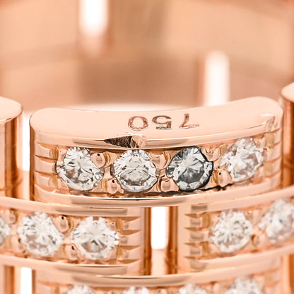Cartier 18K Pink Gold Diamond Maillon Panthere 3 Half Rows Paved Ring 50 5.25 5 of 5