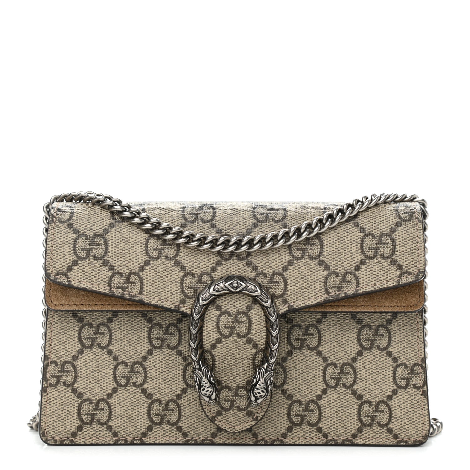 Gucci GG Supreme Monogram Super Mini Dionysus Shoulder Bag Taupe 1 of 10