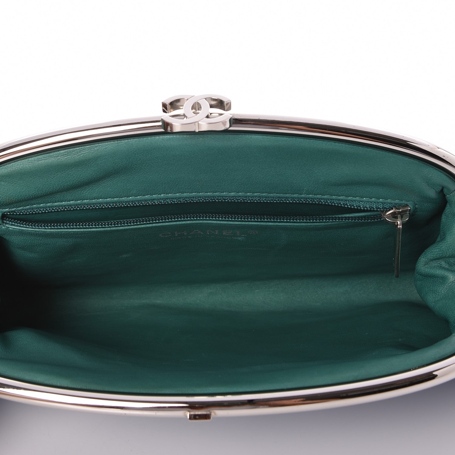 Chanel Glazed Python Timeless Clutch Blue 5 of 7