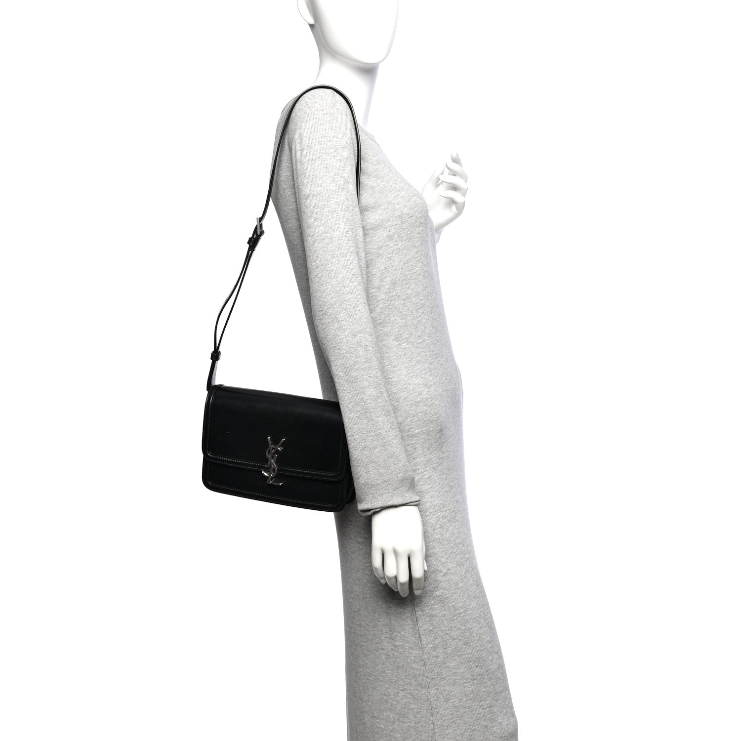 Saint Laurent Box Calfskin Monogram Medium Solferino Satchel Black 2 of 10