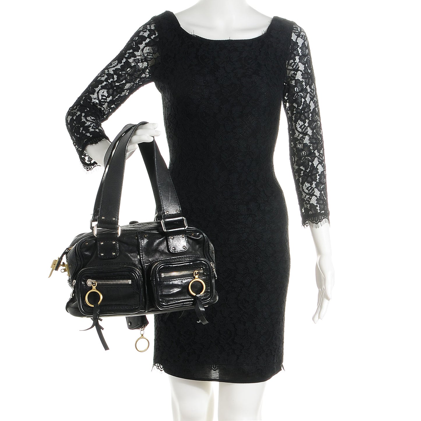 Goatskin Small Betty Shoulder Bag Black