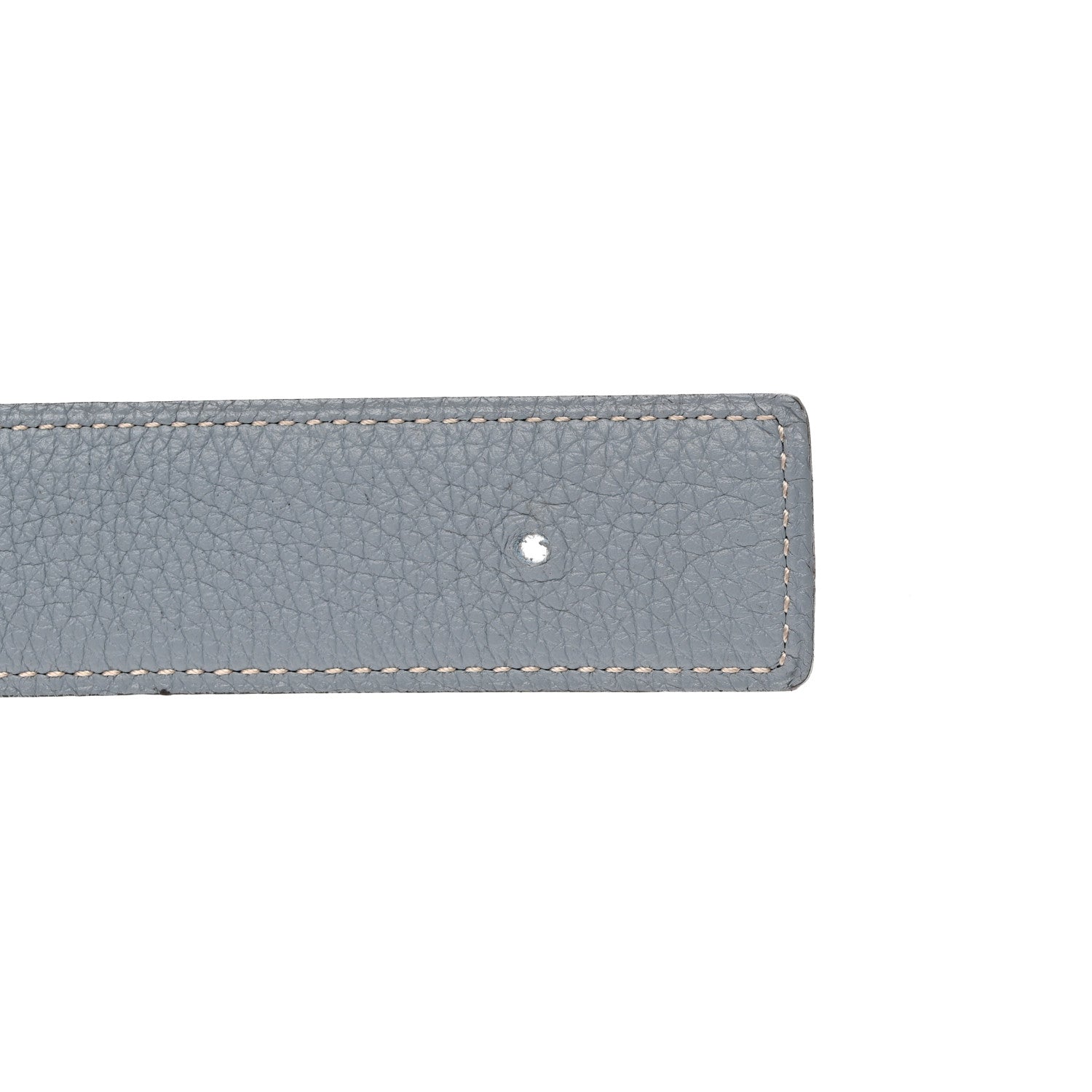Hermes Box Togo 32mm Belt Strap 85 Bleu Lin Chocolate 6 of 9