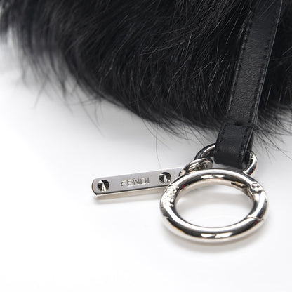 Fendi Fox Fur Shearling Crystal Pinky Punky Monster Bag Bug Charm Black Bubblegum 3 of 5