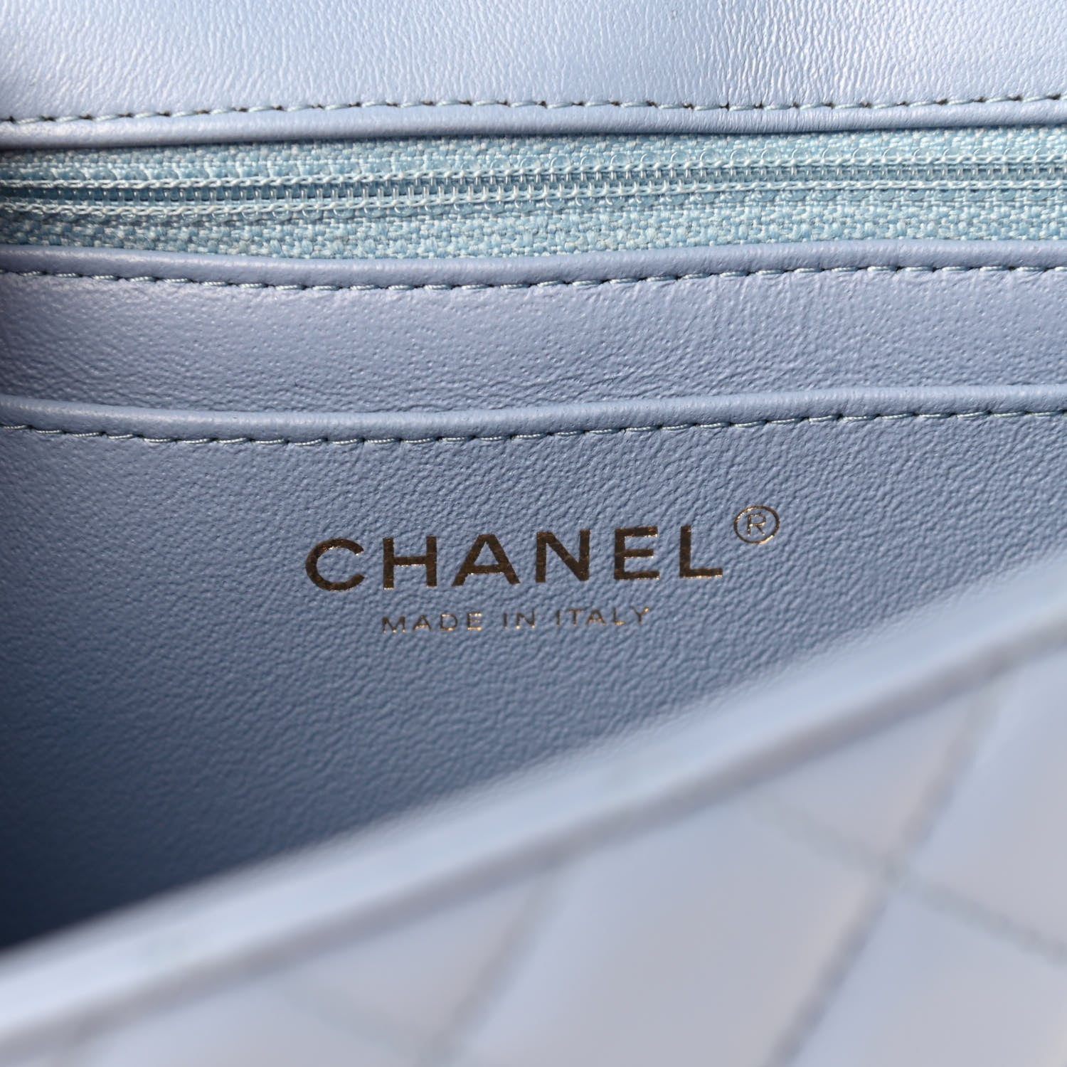 Chanel Lambskin Quilted Mini Rectangular Flap Light Blue 6 of 10