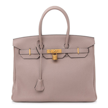 Hermes Taurillon Clemence Birkin 35 Glycine 1 of 10