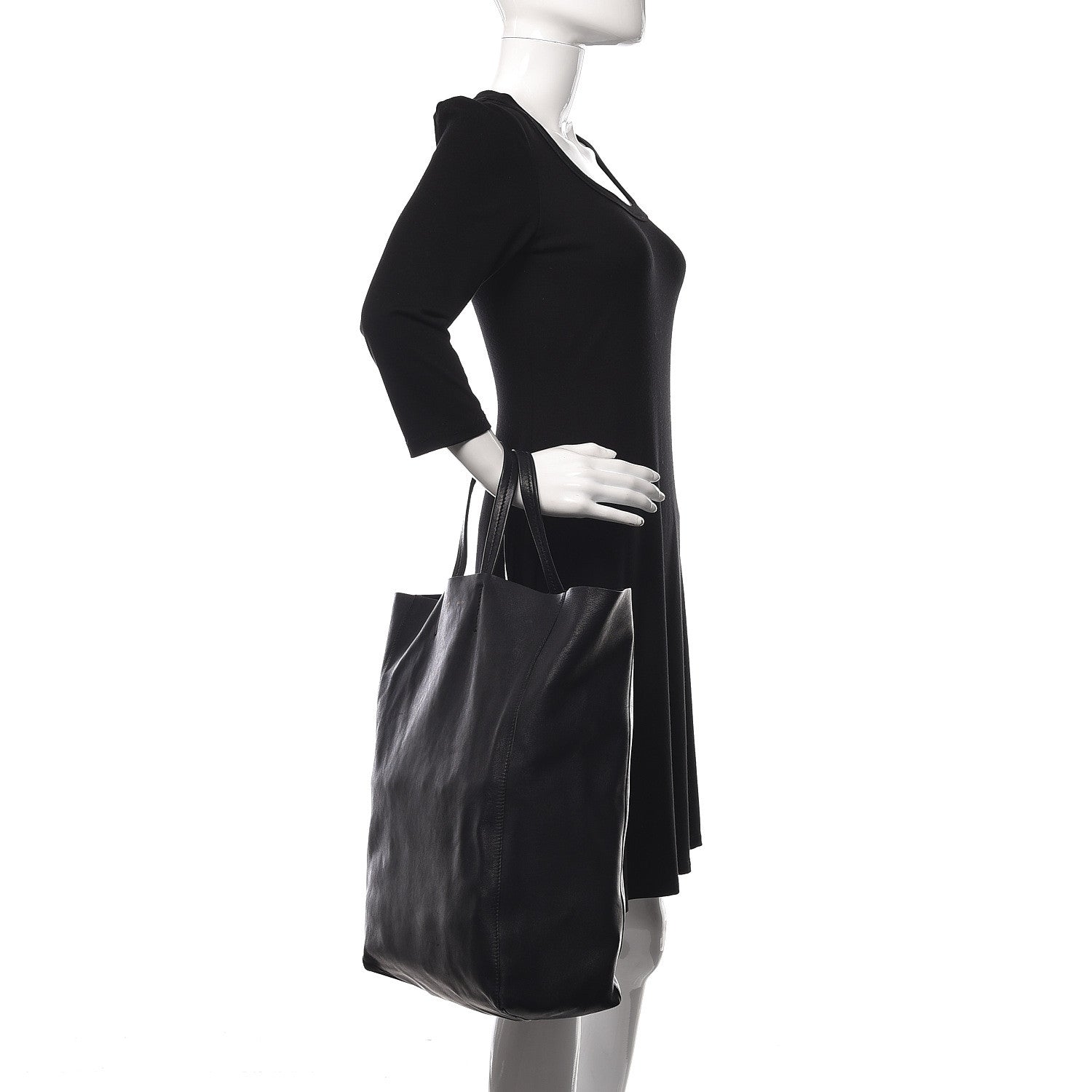 Celine Smooth Lambskin Vertical Cabas Black 2 of 13