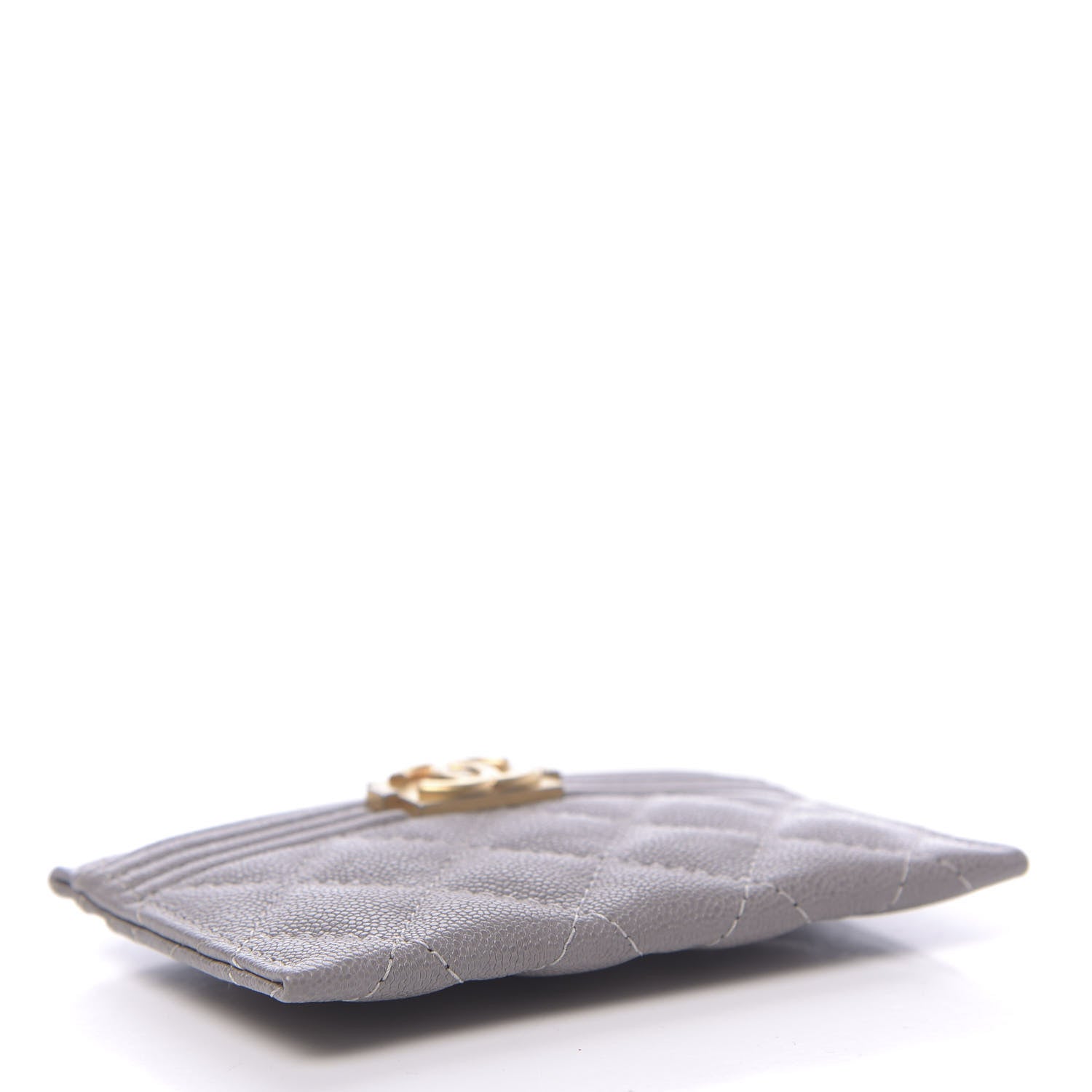 Chanel Caviar Quilted Boy Card Holder Grey 4 of 9
