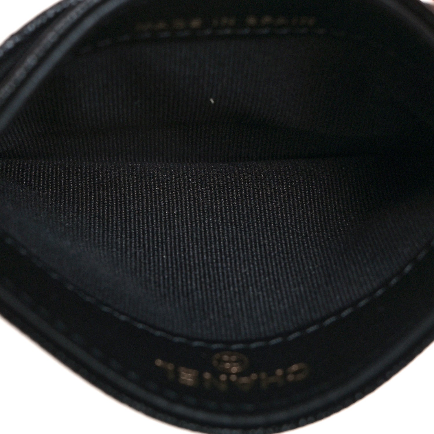 Chanel Caviar Quilted Studded CC Card Holder Black 5 of 9