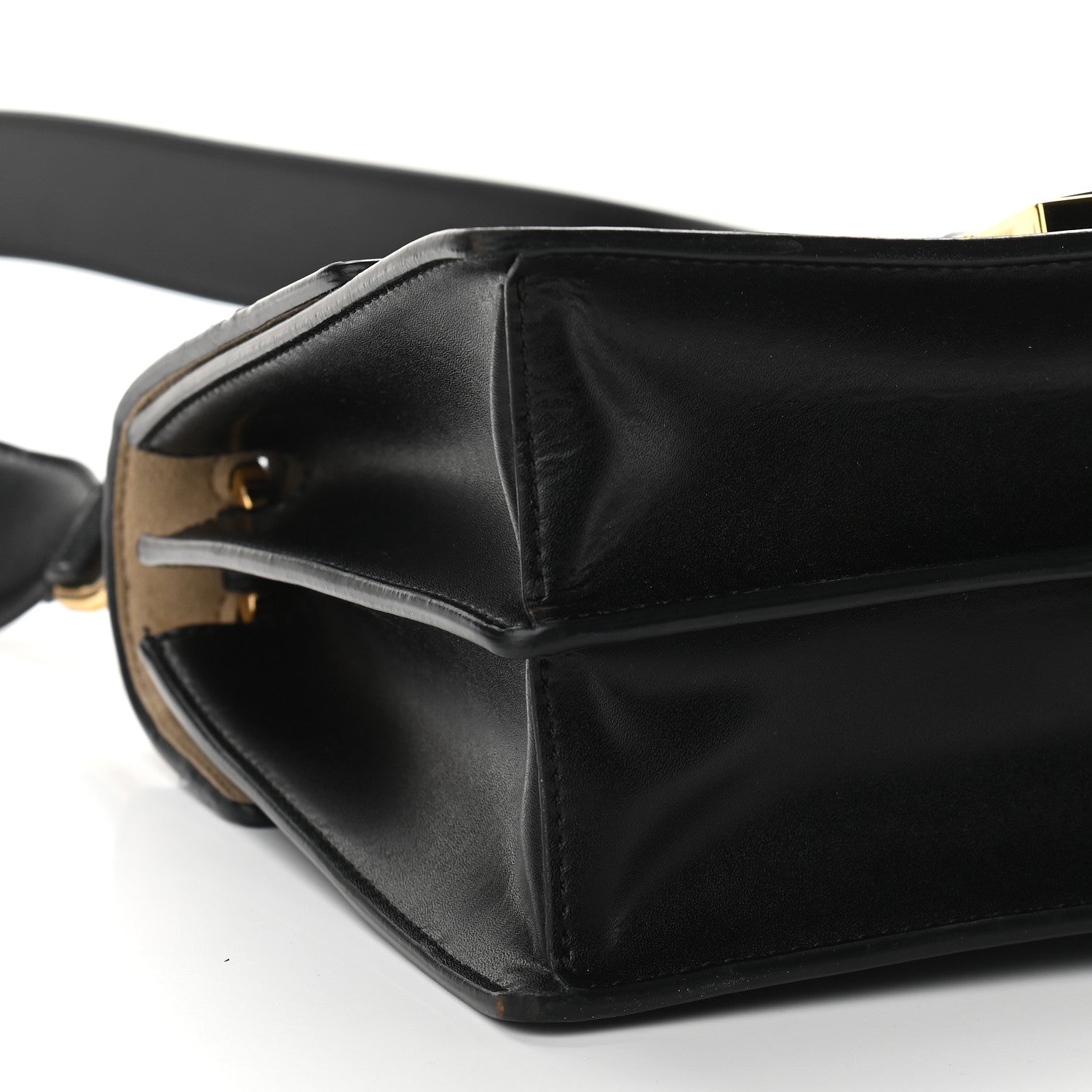 Fendi Vitello Liberty Bi-Color FF 1974 Embossed Kan U Shoulder Bag Black Maya 14 of 18