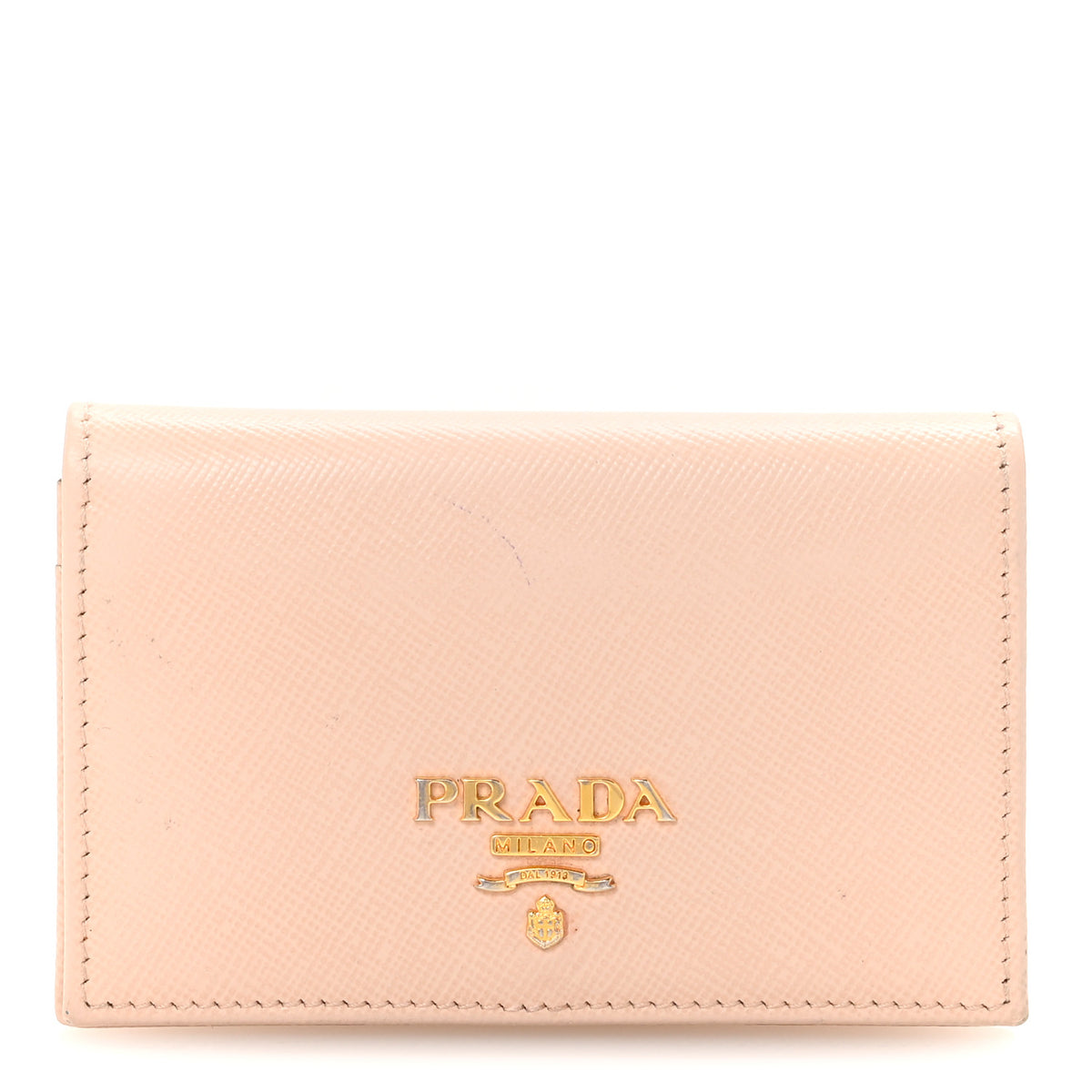 Prada Saffiano Metal Bi-Fold Compact Wallet Cammeo 1780388  Prada Saffiano Metal large wallet in Cammeo main image 0