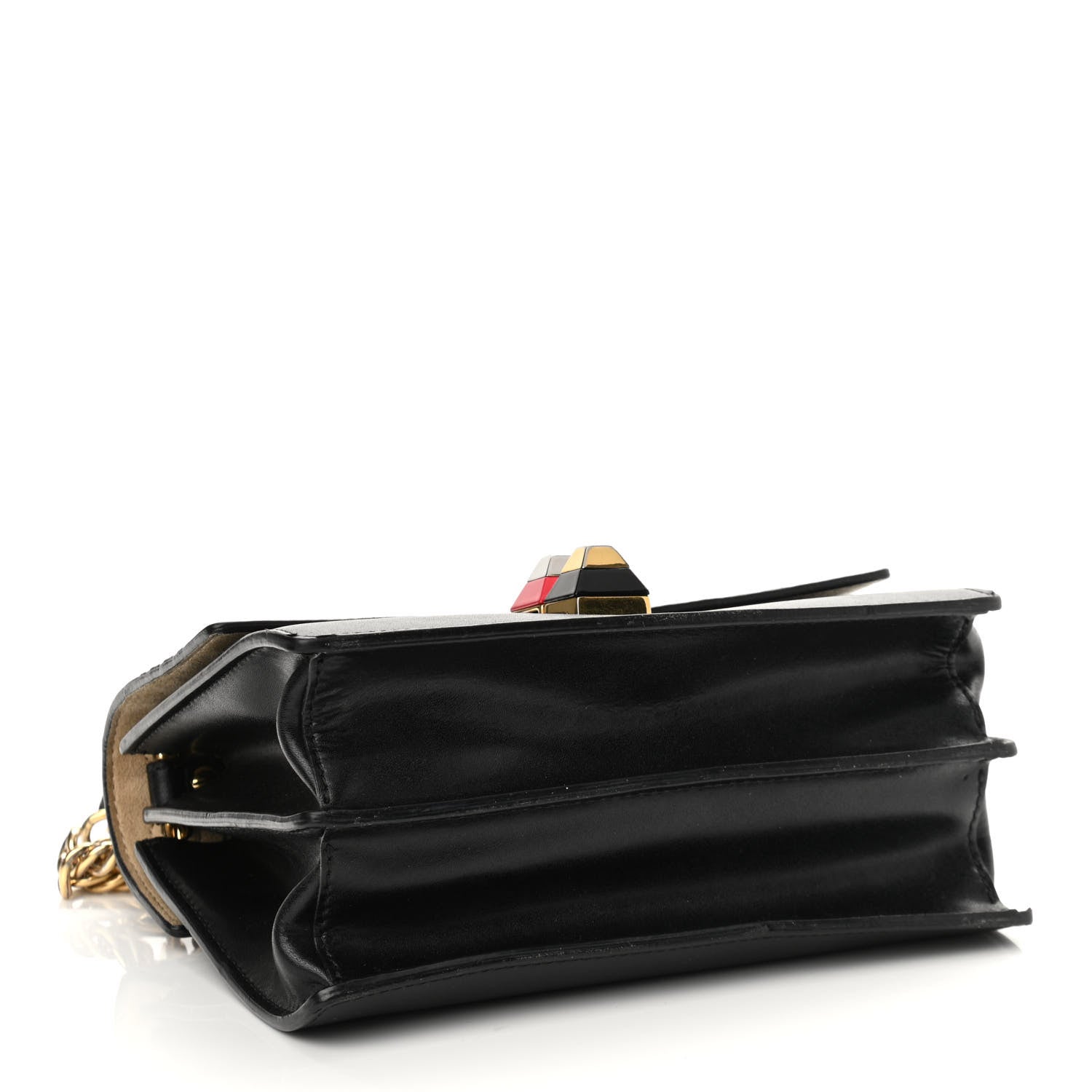 Fendi Vitello Liberty Bi-Color FF 1974 Embossed Small Kan I Shoulder Bag Black Maya 3 of 13