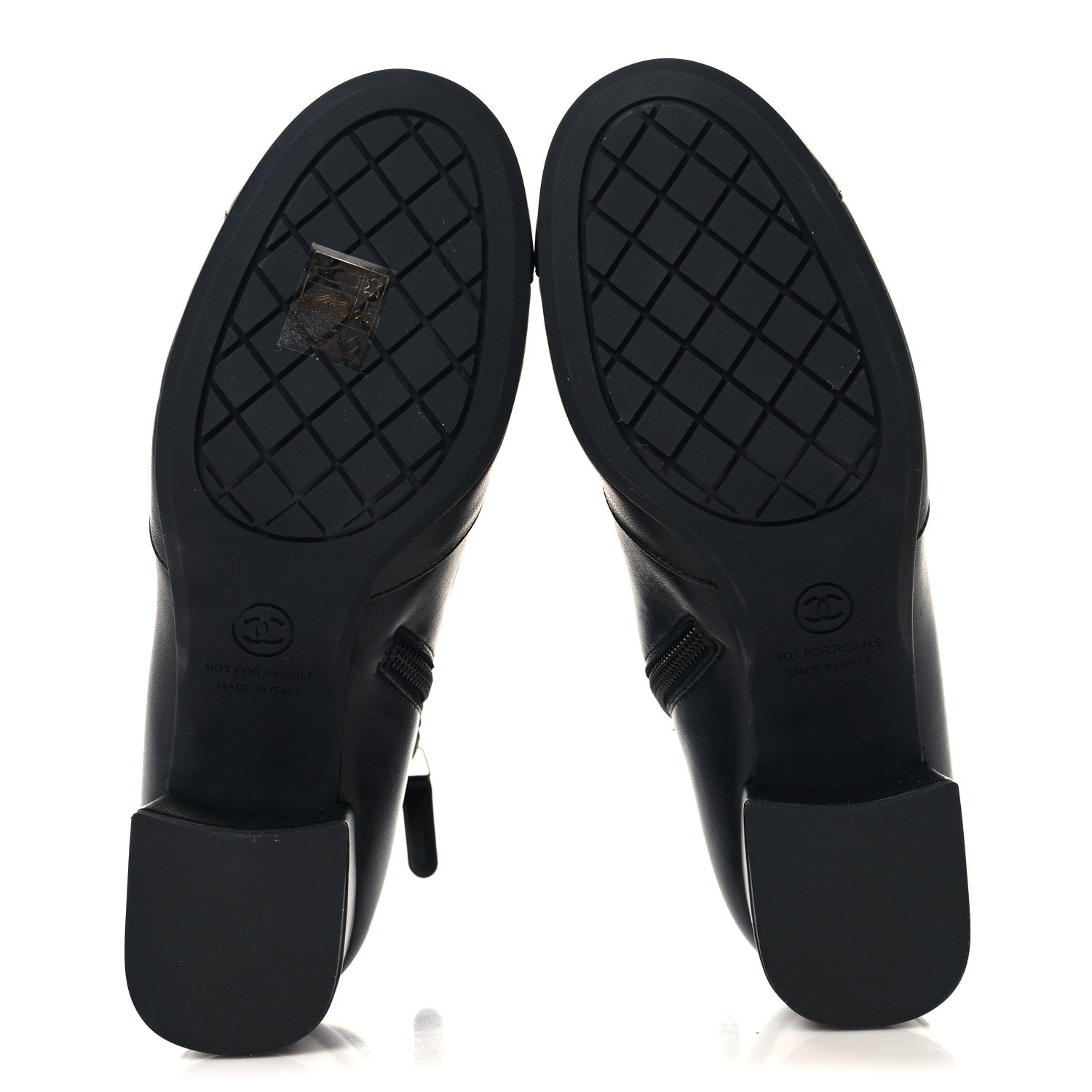 Chanel Stretch Lambskin Cap Toe CC Uniform Short Boots 36 Black 6 of 9