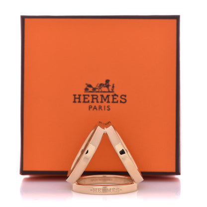 Hermes Permabrass Rose Gold Plated Trio Scarf Ring 4 of 4
