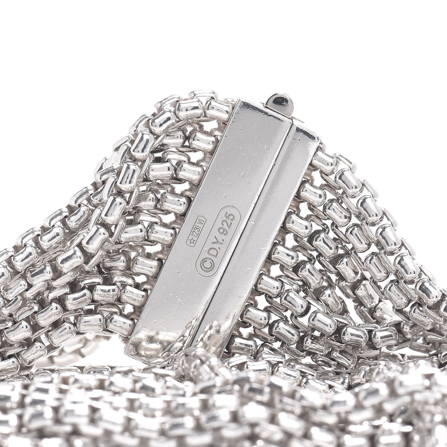 David Yurman Sterling Silver Eight-Row Box Chain Bracelet 4 of 4